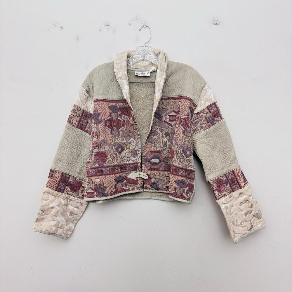 Flashback brand quilted tapestry jacket Women’s Size L